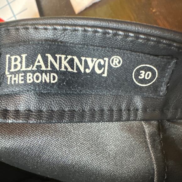 Blank NYC The Bond Skinny Pants Black Vegan Leather Mid-Rise Size 30 - Picture 7 of 9